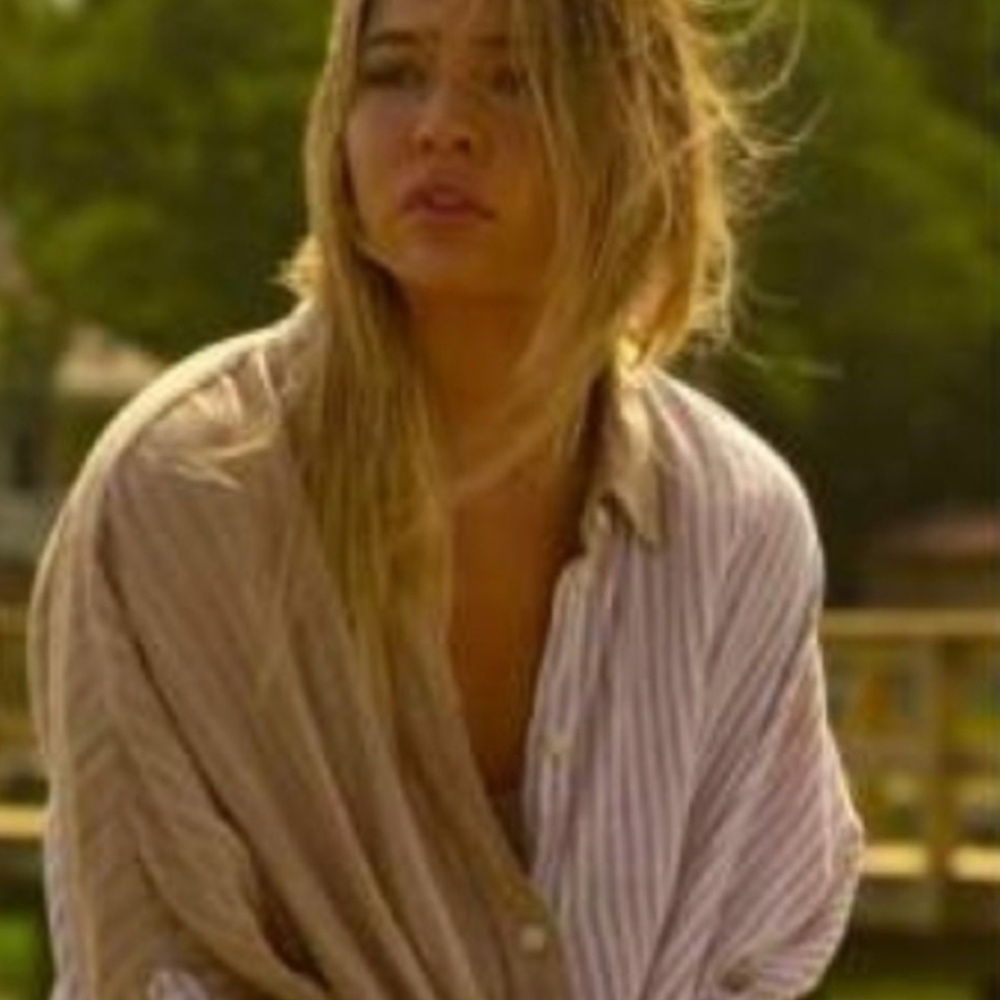 American Eagle Outfitters Striped Swim Coverup - Beige and White